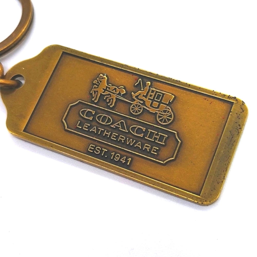 2 LEFT! Vintage Large COACH Brass Keychain Fob Tag Purse Charm - Picture 2 of 6